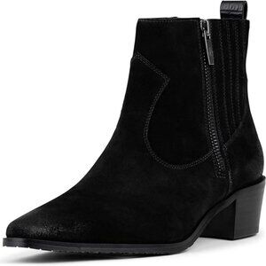 Donald J. Pliner  Banks Western Bootie, Black Suede  Women Sizes  NEW